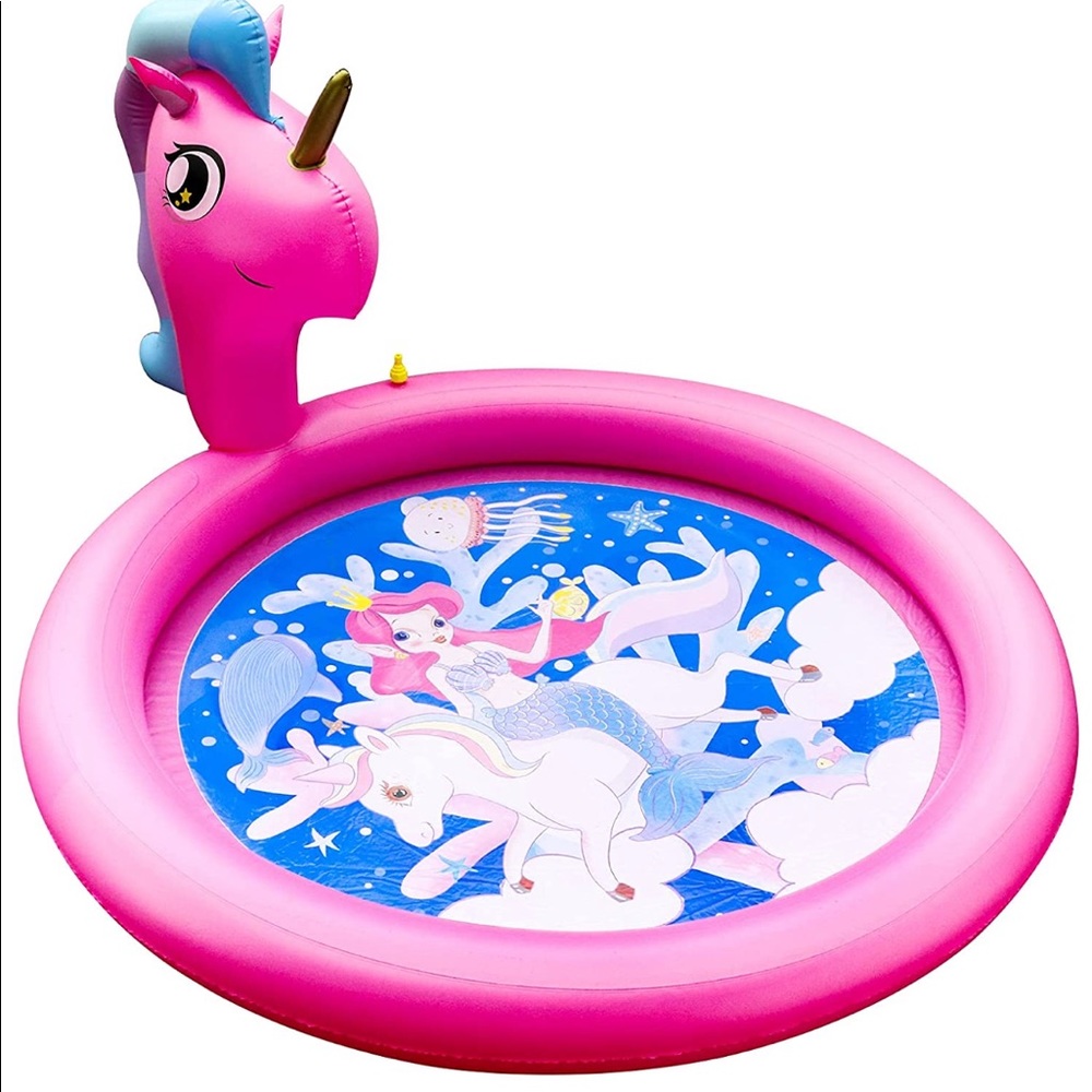 NEW Unicorn Splash Pads Sprinkler Large 71" Pool - Picture 2 of 10